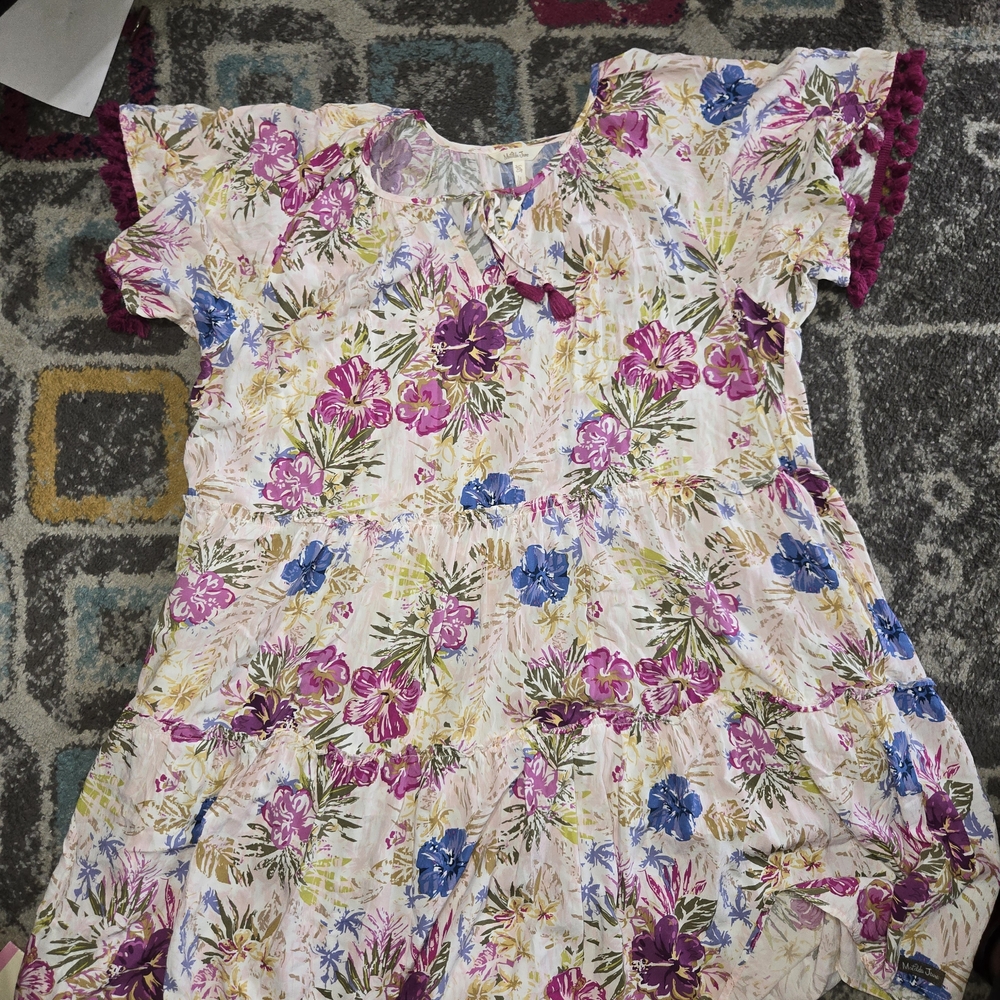 Matilda Jane Enchanted Garden Aloha Palm Printed Ruffle Dress Size XXL